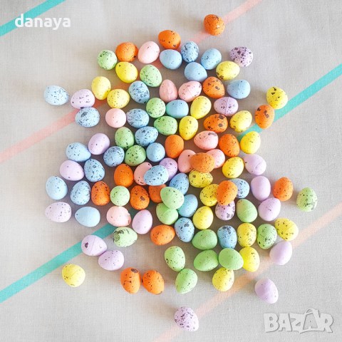 2827 Мини цветни великденски яйца за декорация, 100 броя, снимка 2 - Декорация за дома - 36473388