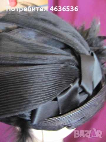 20-те изключително красива дамска шапка с пера, снимка 4 - Антикварни и старинни предмети - 53443352