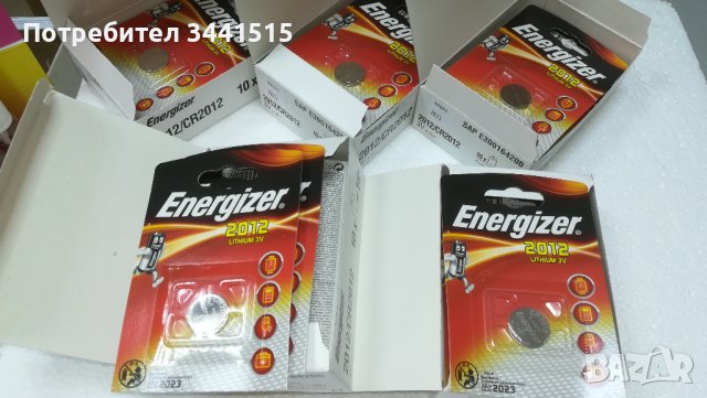 Батерия литиева Energizer 2012, CR2012, DL2012 3.0V (10 броя), снимка 2 - Друга електроника - 37413174
