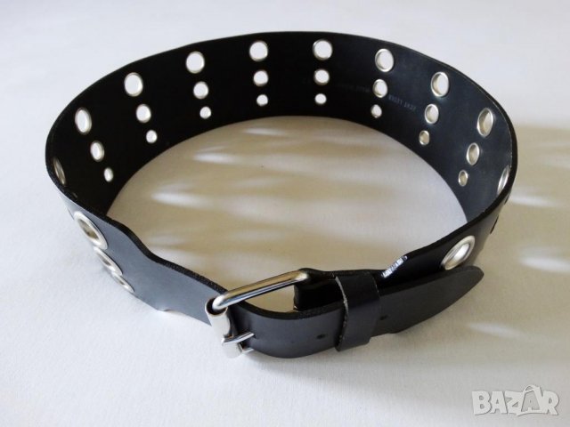 НОВ! Biker Leather Belt Made in Italy Дамски Колан Естествена Кожа Размер М (85см) , снимка 2 - Колани - 26882823