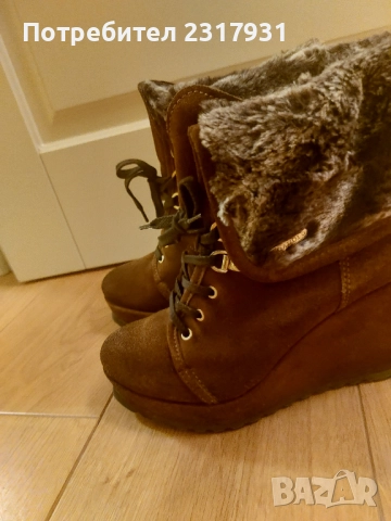 Кафяви боти от велур на Gaudì, снимка 3 - Дамски боти - 52102673