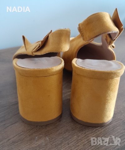 Обувки цвят горчица, снимка 4 - Дамски обувки на ток - 39475300