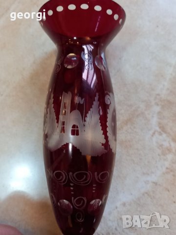 Кристална ваза рубинен кристал , снимка 2 - Вази - 39858006