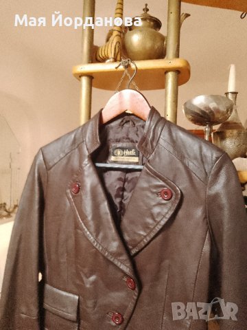  Цена 35 лв. Дамско кожено късо яке, Heeli- M Нова цена 30 лв., снимка 4 - Якета - 43989282