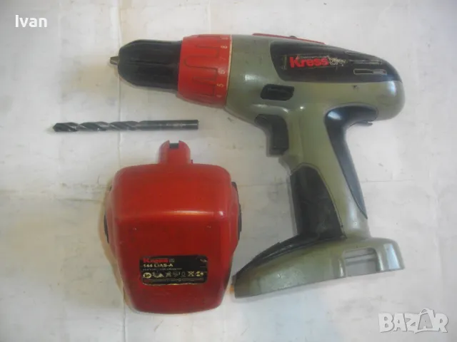 KRESS 14,4V LI-ion НЕМСКИ ЛИТИЕВ ВИНТОВЕРТ КРЕС ПРОФЕСИОНАЛЕН 14,4 ВОЛТА С 1 БАТЕРИЯ БЕЗ ЗАРЯДНО, снимка 6 - Винтоверти - 49750258