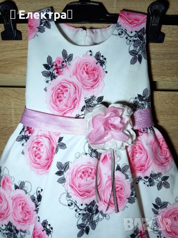 Красива детска бяла рокля на рози, снимка 3 - Детски рокли и поли - 37573236