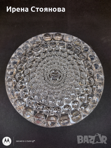 Кристална ваза с Bublé ефект„Op Art“ от 1960 г., снимка 3 - Вази - 44872757