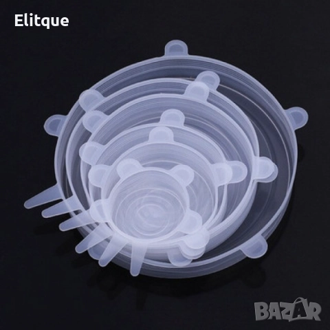 Комплект от 6 броя разтягащи се силиконови капаци, снимка 5 - Други - 52656918