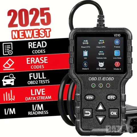 Full OBD2 EOBD автомобилен диагностичен кодочетец V310 , снимка 3 - Аксесоари и консумативи - 50675093