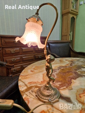 Превъзходна антикварна френска бронзова нощна лампа 