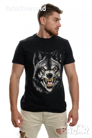 Нова мъжка тениска с дигитален печат Вълк, Серия вълци, снимка 6 - Тениски - 37638890
