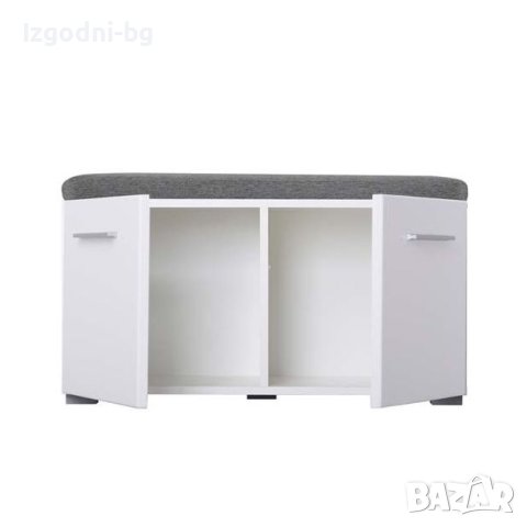 Гланциран шкаф за обувки със сива възглавница, снимка 2 - Шкафове - 43621490