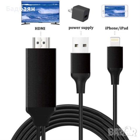 Lightning to HDMI Adapter Cable , снимка 1 - Аксесоари за Apple - 40469159