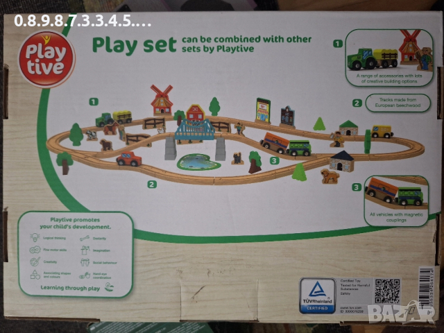 Дървена железница и ферма на Play tive , снимка 4 - Коли, камиони, мотори, писти - 52679163