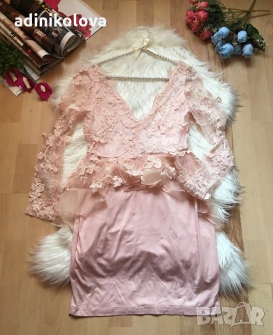 Нова розова рокля с дантела, снимка 4 - Рокли - 13109173