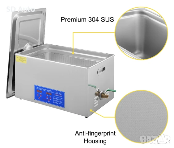 Ултразвукова дигитална почистваща вана  30 Литра / 40 kHz, снимка 7 - Други инструменти - 50498134