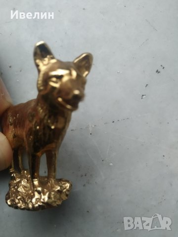 месингова статуетка-куче, снимка 4 - Антикварни и старинни предмети - 32971354