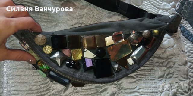 Бутикова паласка с камъни и заек, снимка 1 - Чанти - 27552483