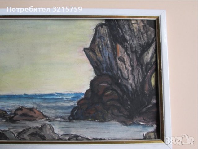 Стара картина-акварел, 31х23см., снимка 4 - Картини - 38002544