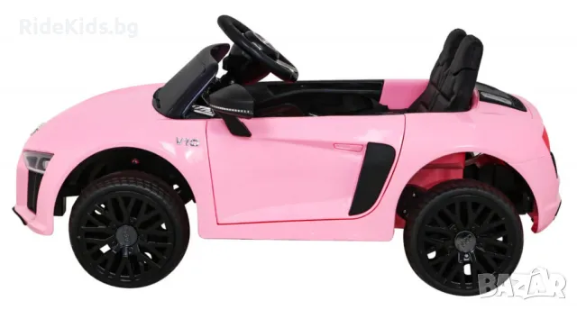 Audi R8 12V – Детска акумулаторна кола, Розова, EVA гуми, снимка 6 - Детски велосипеди, триколки и коли - 50419578