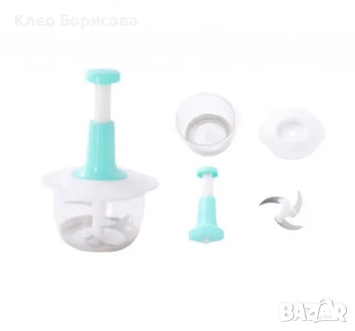 Механичен кухненски чопър - Лесно и бързо рязане без усилие, снимка 6 - Чопъри и пасатори - 49037934