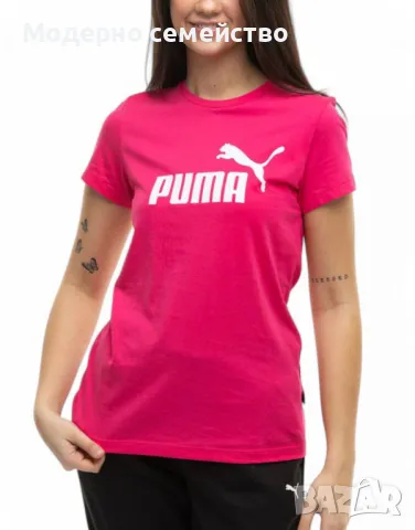 Дамска тениска PUMA Essentials Logo Tee Garnet Rose, снимка 1 - Тениски - 49246391