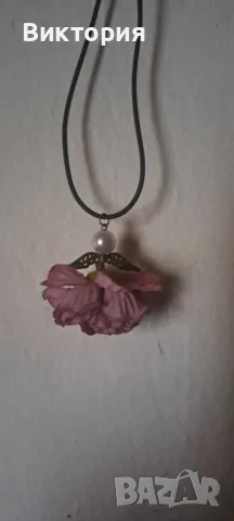 Гердан с роза и ангел-нов, снимка 2 - Колиета, медальони, синджири - 49105236