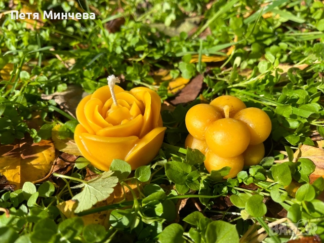 Ръчно изработени свещи от пчелен восък кръщене, рожден ден, годишнина, подарък, снимка 7 - Декорация за дома - 49576611