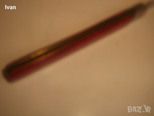 Българско Соц ножче ножка джобно туристическо 18,5 см с дръжка от червен каталин, снимка 10 - Антикварни и старинни предмети - 53420295