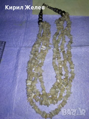 РАЗКОШНА ПОСРЕБРЕНА ЕТНОГРАФСКИ СТИЛ СКЪПОЦЕННА ОГЪРЛИЦА НАТУРАЛЕН МЛЕЧЕН КВАРЦ КРИСТАЛ 34659, снимка 7 - Колиета, медальони, синджири - 39201303