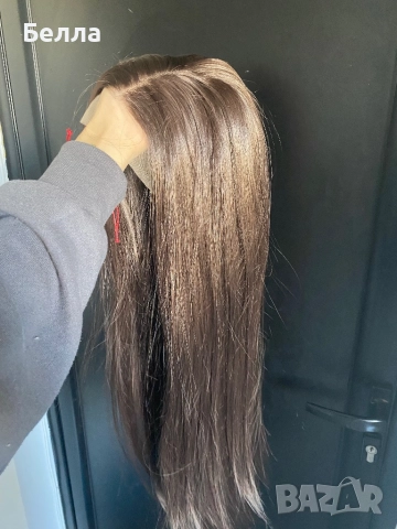 НОВА Естествена перука от 100% човешка коса – 72 см