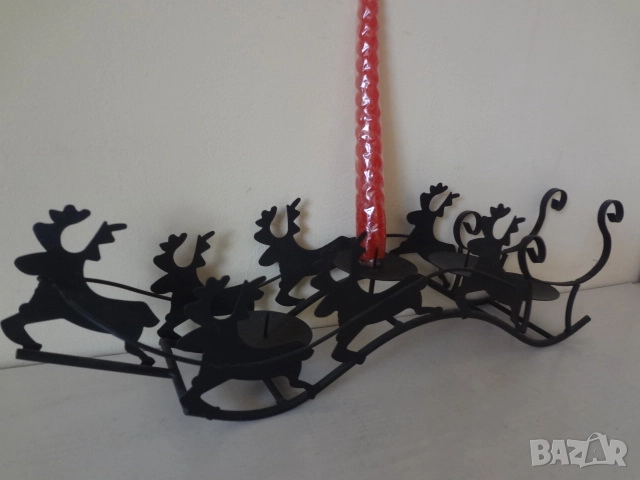 Нов метален свещник с еленчета от Виена, снимка 2 - Декорация за дома - 52794677