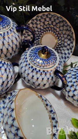Сервзи за кафе/чай ЛФЗ кобалтова мрежа , снимка 5 - Сервизи - 52677101