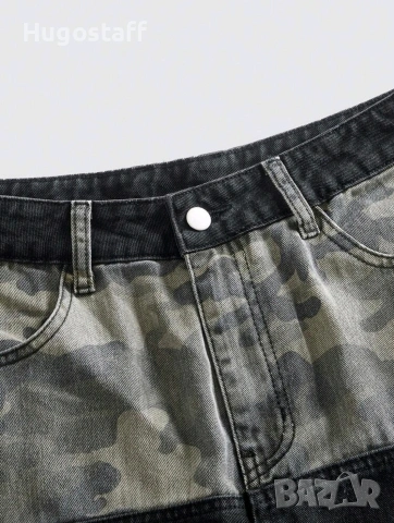 Нови baggy дънки Casual Loose Fit Jeans двойни камуфлажни панталони карго Л/34, снимка 3 - Дънки - 53031106