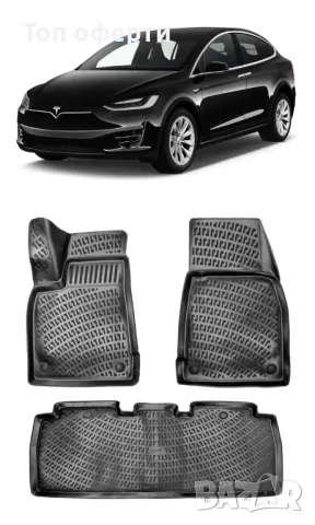 Гумени стелки RizLine съвместими с Tesla Model X 2015-2021, снимка 6 - Аксесоари и консумативи - 48547431