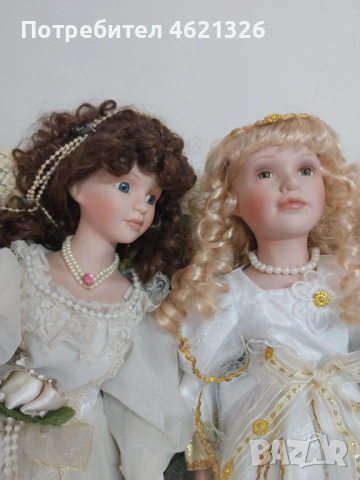 Винтидж колекционерска порцеланова кукла принцеса висока с кралска рокля, снимка 2 - Декорация за дома - 52044176