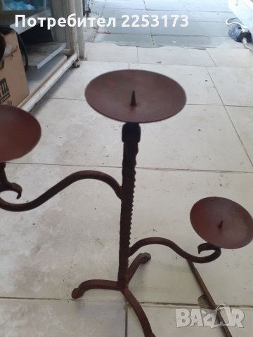 Свещник ковано желязо и стар инструмент, снимка 1