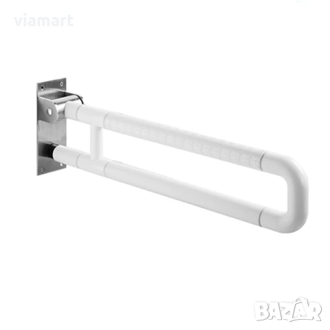 Помощна сгъваема дръжка за баня и тоалетна 60 см, За възрастни хора, инвалиди, бременни