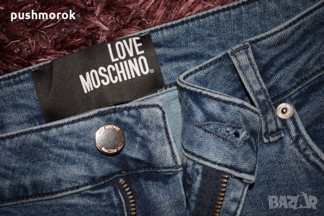 Love Moschino logo print straight-leg jeans Sz 31, снимка 4 - Дънки - 35220765