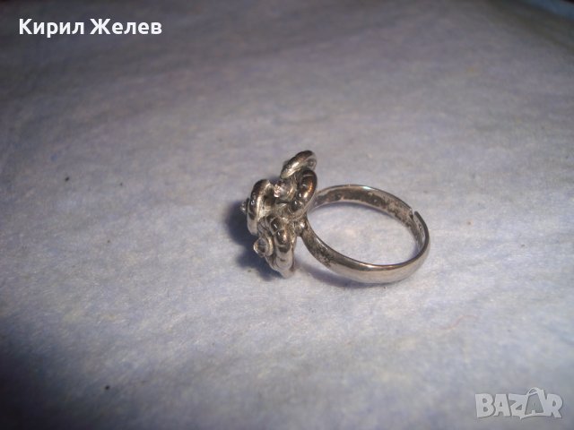 КРАСИВ ПОСРЕБРЕН ФЛОРАЛЕН КРИСТАЛЕН ФЕШЪН АРТ ПРЪСТЕН РЕГУЛИРУЕМ МОДЕЛ 18621, снимка 7 - Пръстени - 37420245