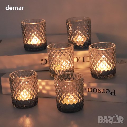 Свещници за чаени свещи за декорация 12 бр., сини, снимка 7 - Декорация за дома - 43118149