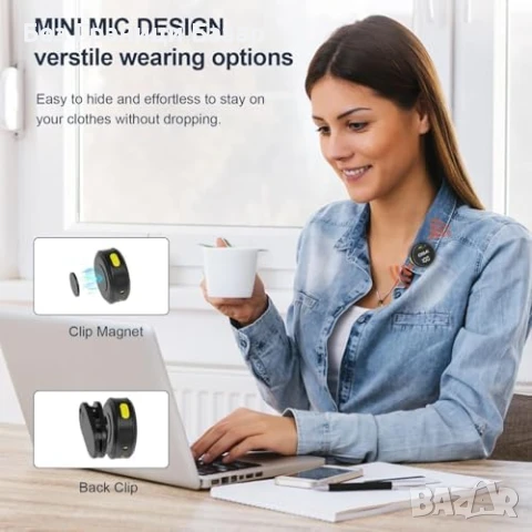 Нов Безжичен микрофон за iPhone Android TikTok Vlog USB-C 40 часа, снимка 5 - Друга електроника - 51208056