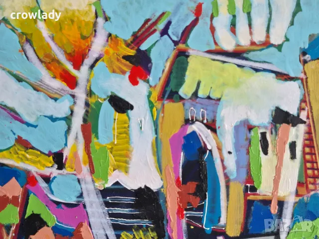 Иван Яхнаджиев Градски пейзаж 2024 година маслени бои №22, снимка 3 - Картини - 49250428