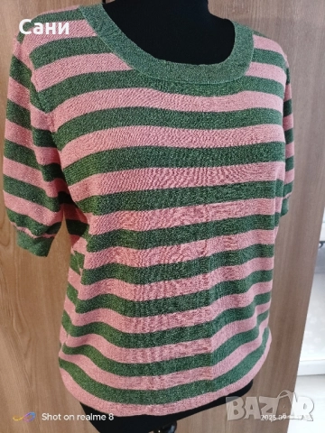 Блуза на райета и ламе, снимка 2 - Туники - 51748890