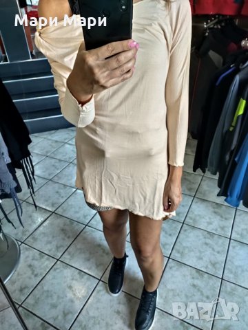 Pause Jeans туника с възел бежова, снимка 9 - Блузи с дълъг ръкав и пуловери - 26371018