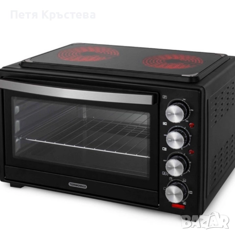 Компактна печка Termomax – фурна + два керамични котлона в едно, снимка 3 - Печки, фурни - 52471365