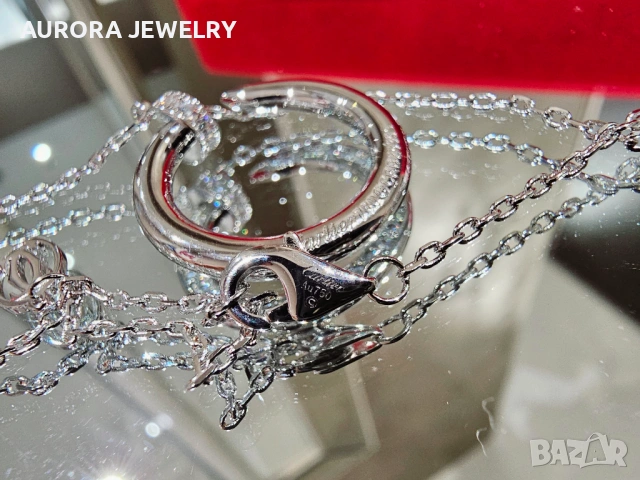 CARTIER Nail Juste un Clou Silver Paved Diamonds Дамско Колие Пирон, снимка 11 - Колиета, медальони, синджири - 53239105