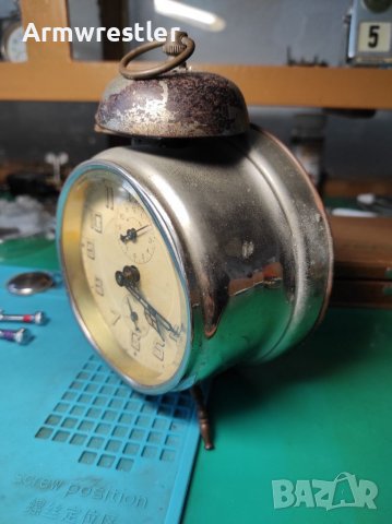 Немски Механичен Часовник Будилник Хамбург Американ , снимка 7 - Антикварни и старинни предмети - 37113103