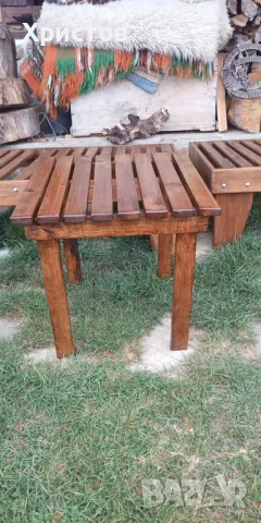 Дървена градинска масичка, снимка 4 - Градински мебели, декорация  - 49853830