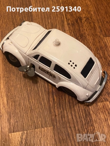 1970-те години KANTO TOYS ЯПОНСКА ПОЛИЦЕЙСКА ПАТРУЛНА КОЛА С ЧАСОВНИКОВ МЕХАНИЗЪМ VOLKSWAGEN BEETLE , снимка 3 - Колекции - 51633266